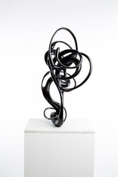 Black, Bronze, Patina, White, Marble, Abstract, Contemporary, Modern, Sculpture
