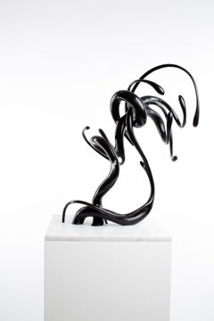 Black, Bronze, Patina, White, Marble, Abstract, Contemporary, Modern, Sculpture