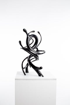 Black, Bronze, Patina, White, Marble, Abstract, Contemporary, Modern, Sculpture