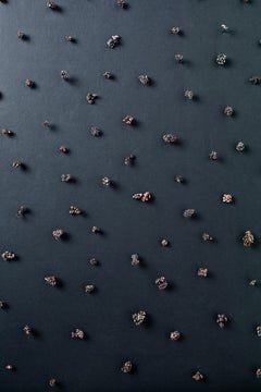 Copper, Crystal, Black, Framed Abstract, Contemporary, Modern, Art