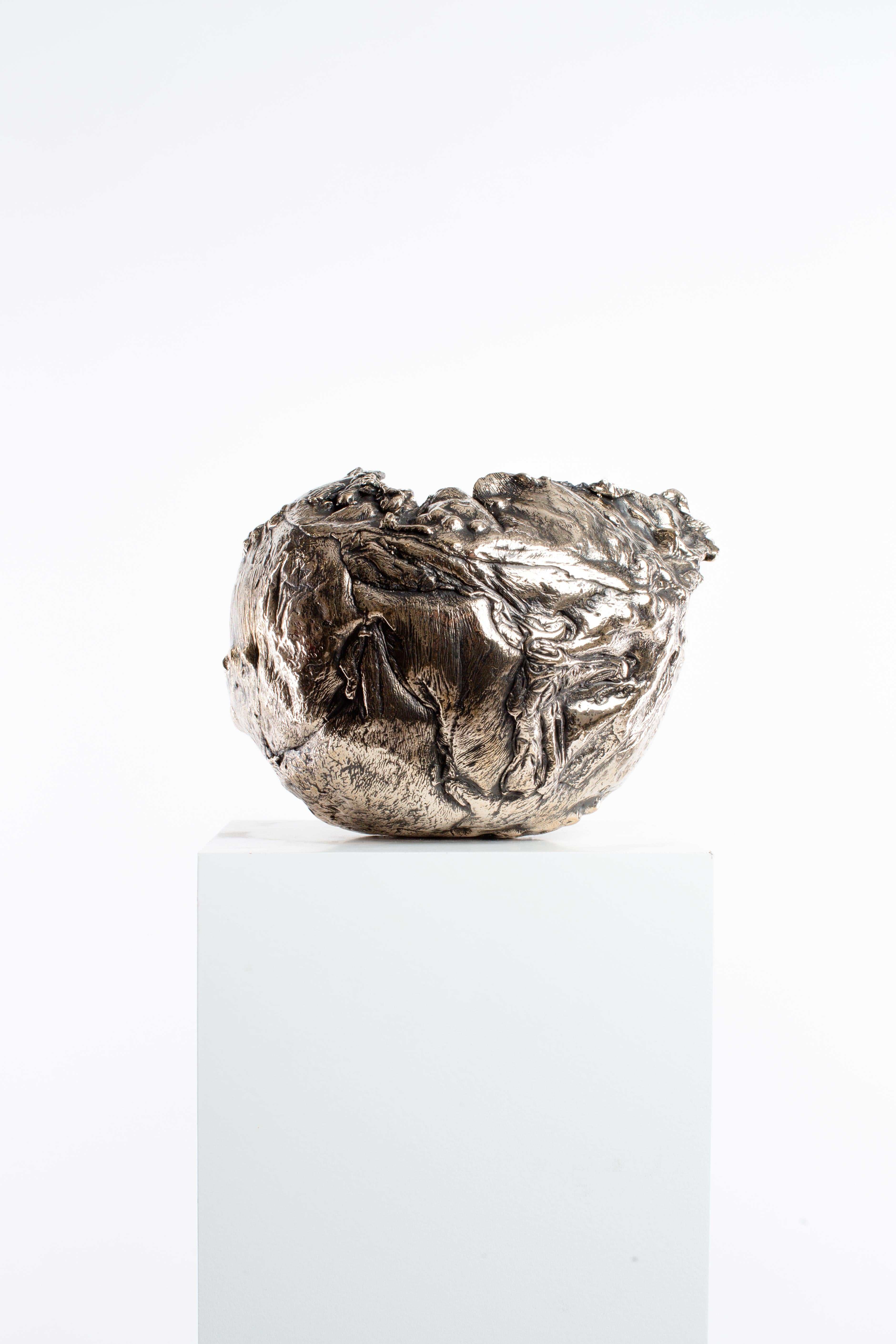 Polished, Bronze, Patina, Abstract, Contemporary, Modern, Sculpture, Vessel 1