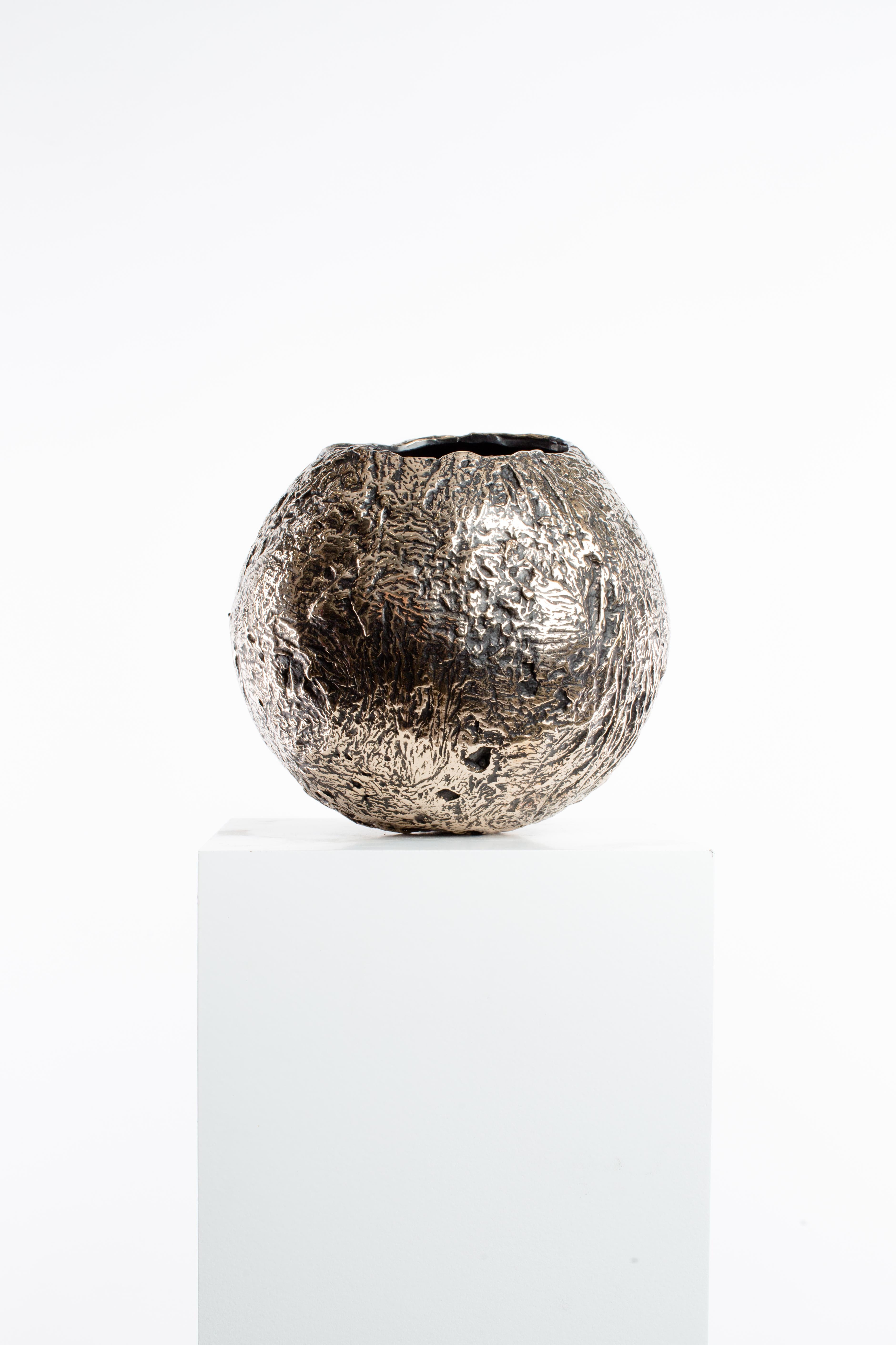 Polished, Bronze, Patina, Abstract, Contemporary, Modern, Sculpture, Vessel For Sale 1