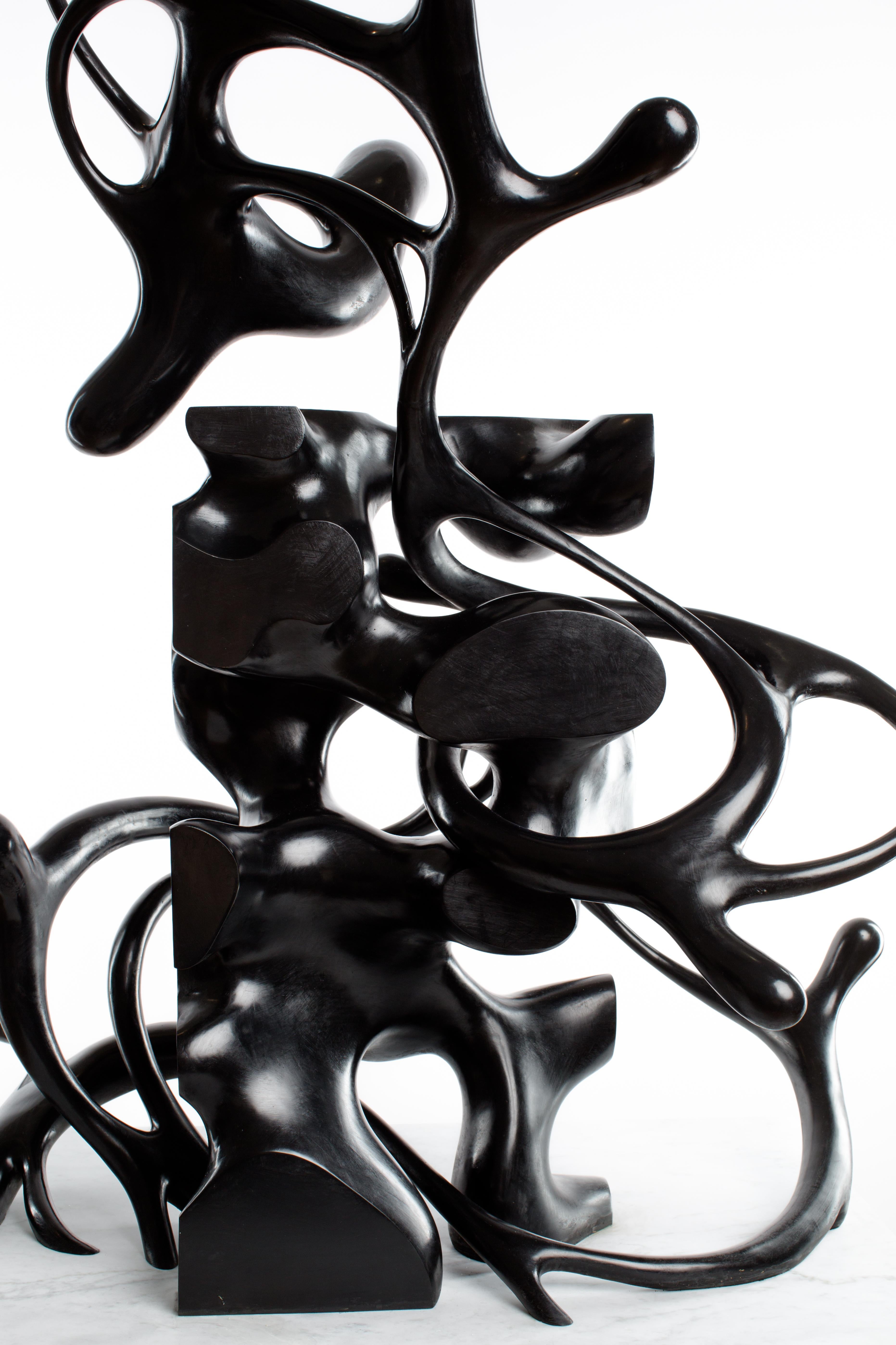 Black, Bronze, Patina, White, Marble, Abstract, Contemporary, Modern, Sculpture For Sale 5