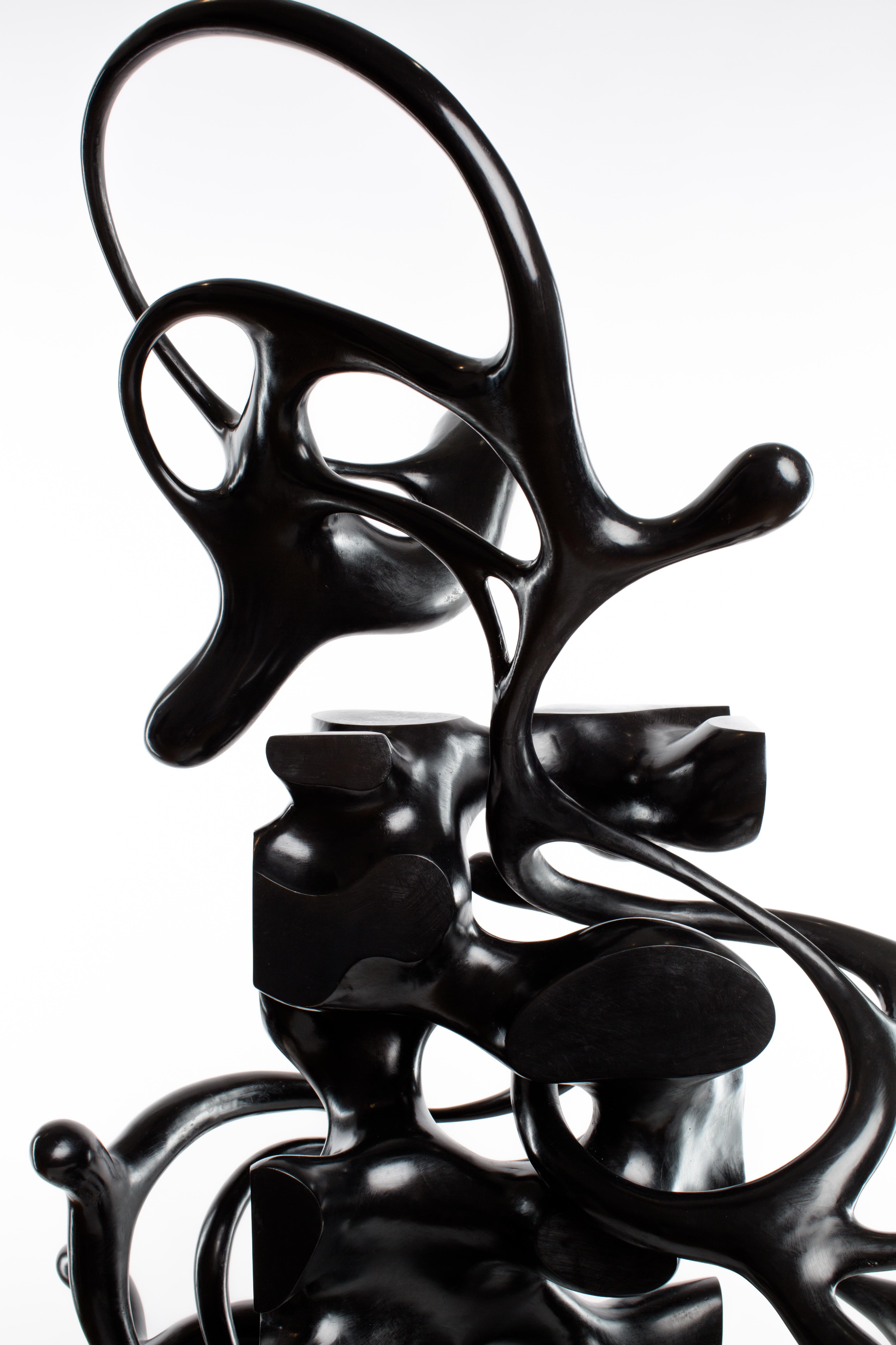 Black, Bronze, Patina, White, Marble, Abstract, Contemporary, Modern, Sculpture For Sale 7