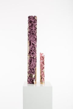 Purple, Pink, Polish, Enamel, Bronze, Abstract, Contemporary, Modern, Sculpture