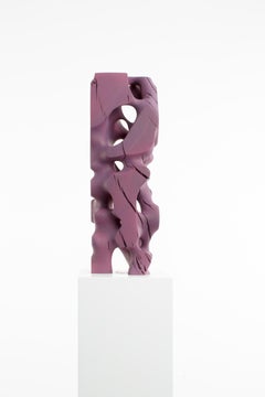 Purple, Wood, Matte, Abstract, Contemporary, Modern, Sculpture