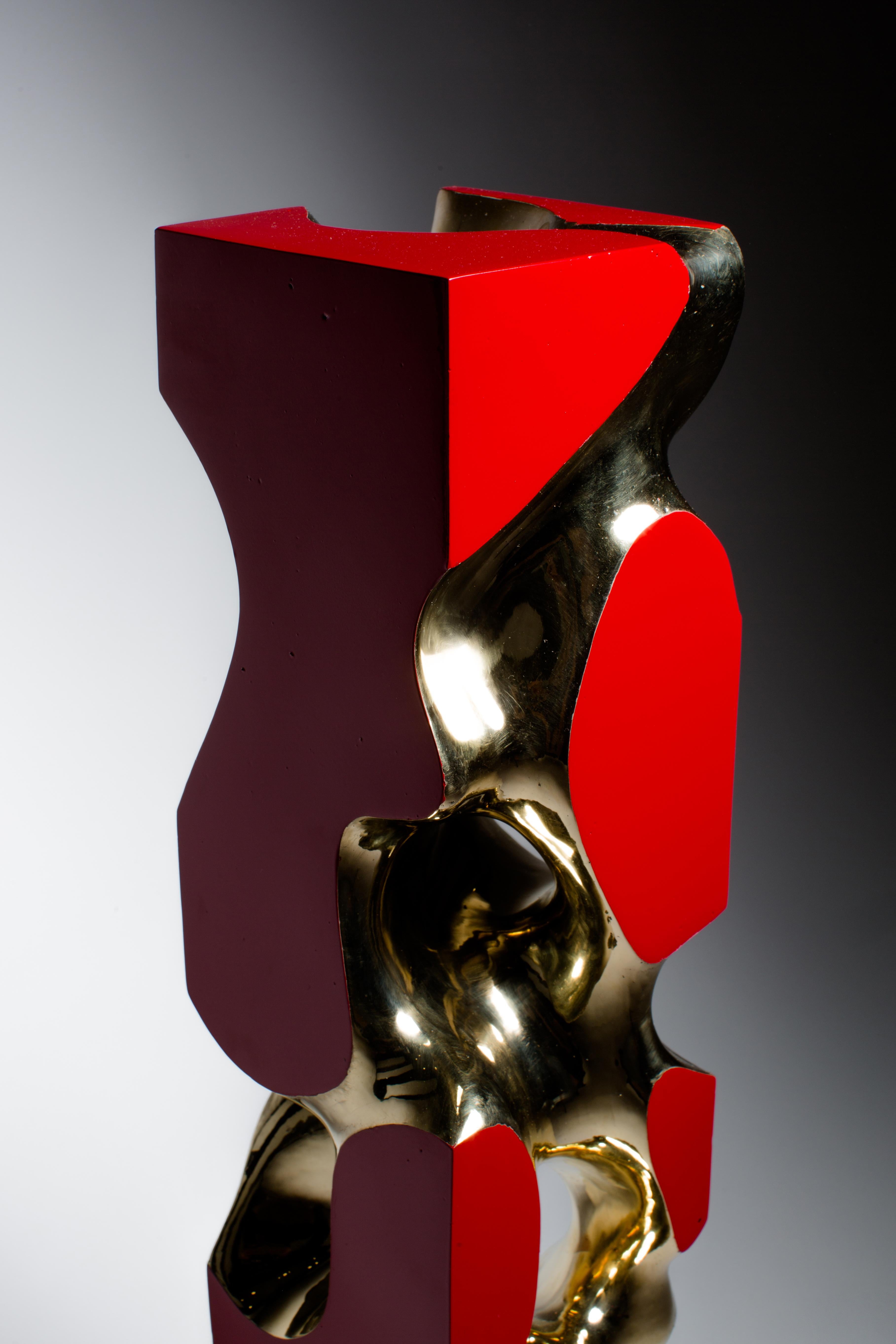 Red, Polish, Bronze, Abstract, Contemporary, Modern, Sculpture 2nd Edition For Sale 5