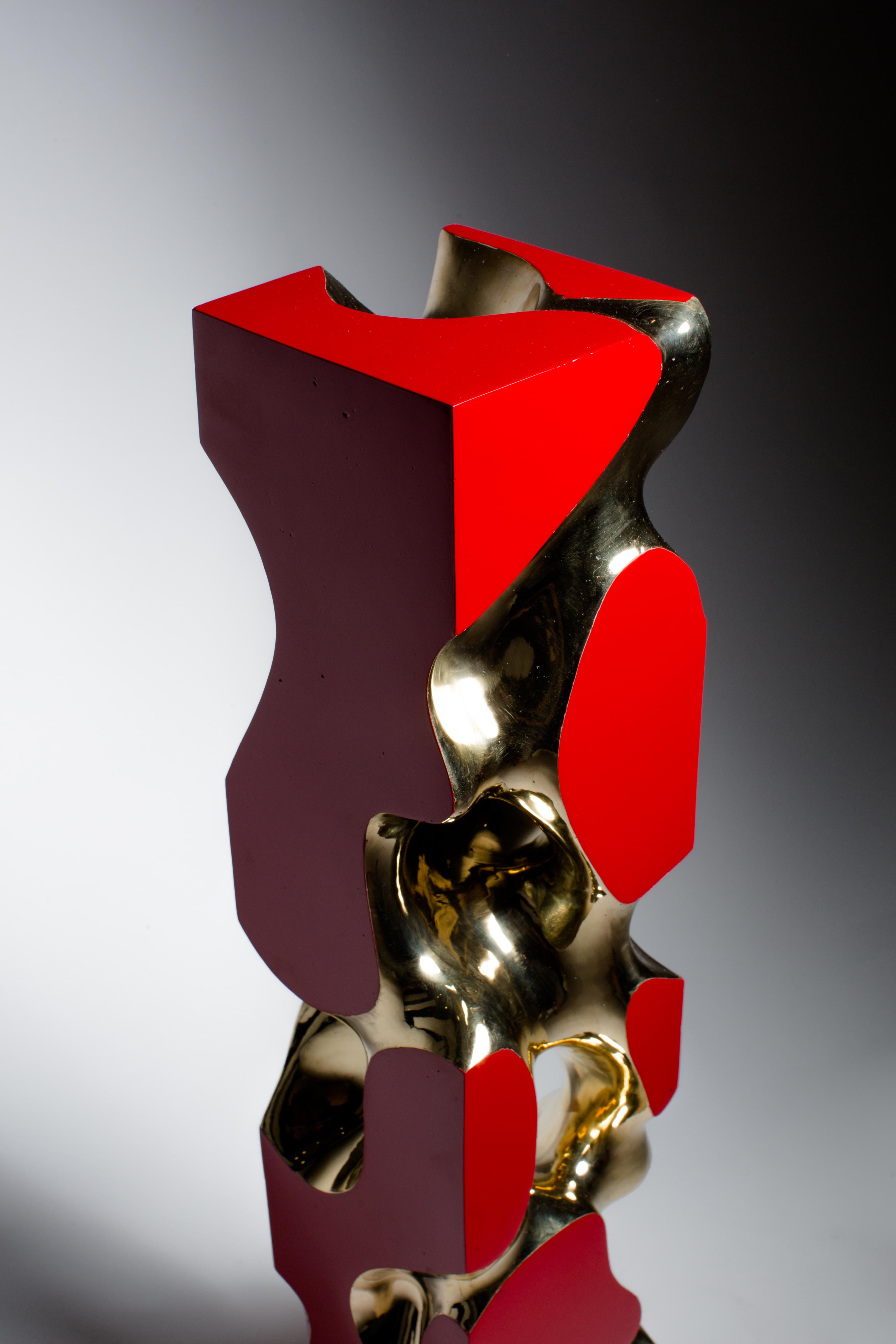 Red, Polish, Bronze, Abstract, Contemporary, Modern, Sculpture 2nd Edition For Sale 6