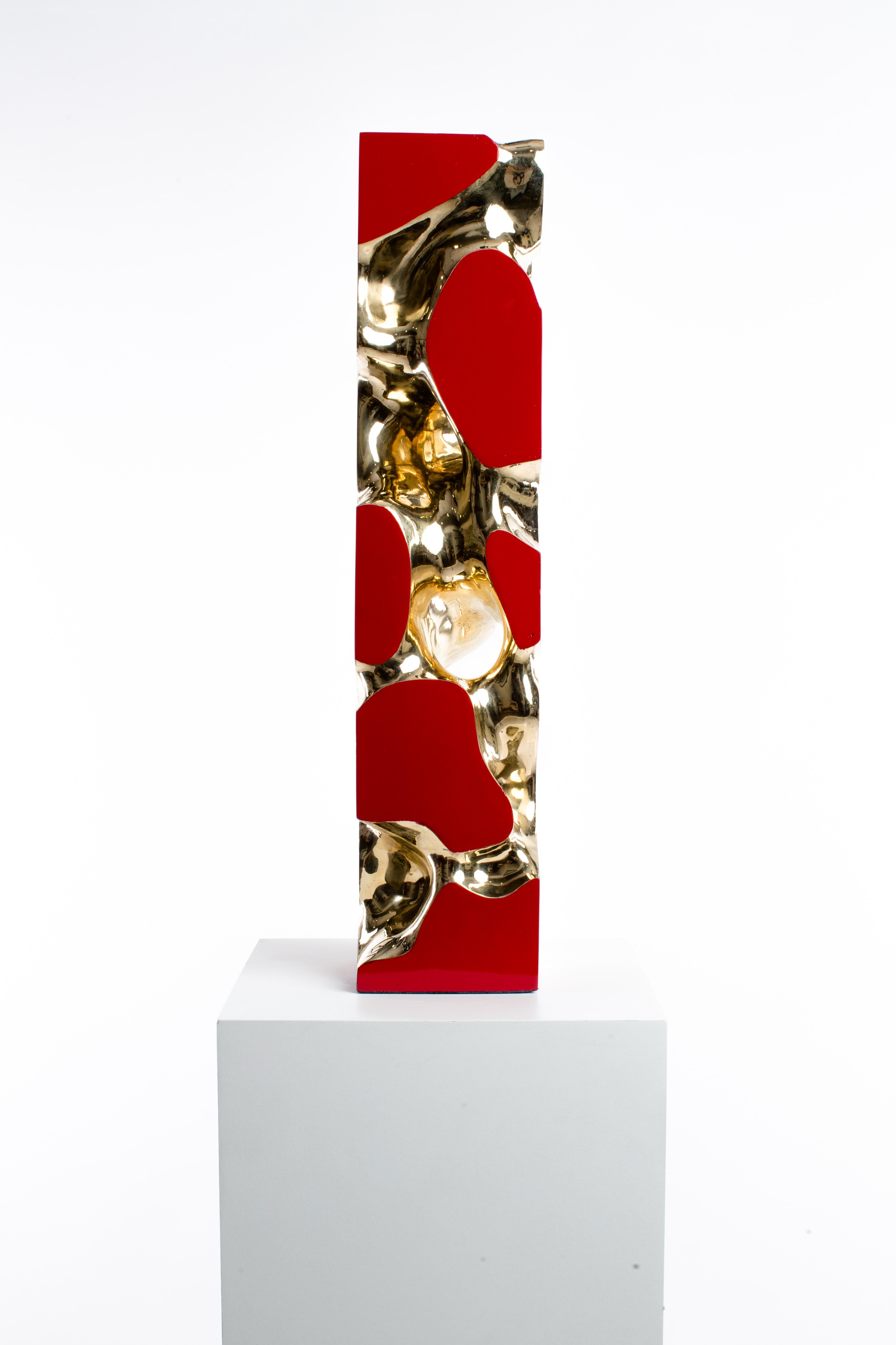 Driaan Claassen Abstract Sculpture - Red, Polish, Bronze, Abstract, Contemporary, Modern, Sculpture 2nd Edition