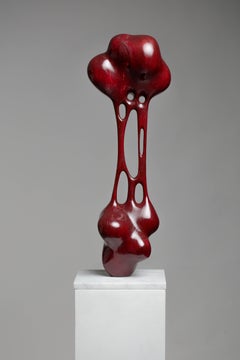 Red, Stained, Wood, Sticky, Art, Modern, Sculpture, Contemporary, Artwork