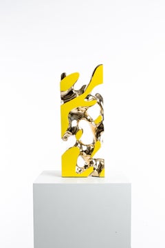 Yellow, Polish, Enamel, Bronze, Abstract, Contemporary, Modern, Sculpture