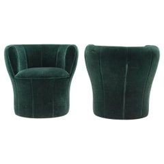 Driade by Laudani & Romanelli Dark Green Velvet Lisa Chairs, Set of 2