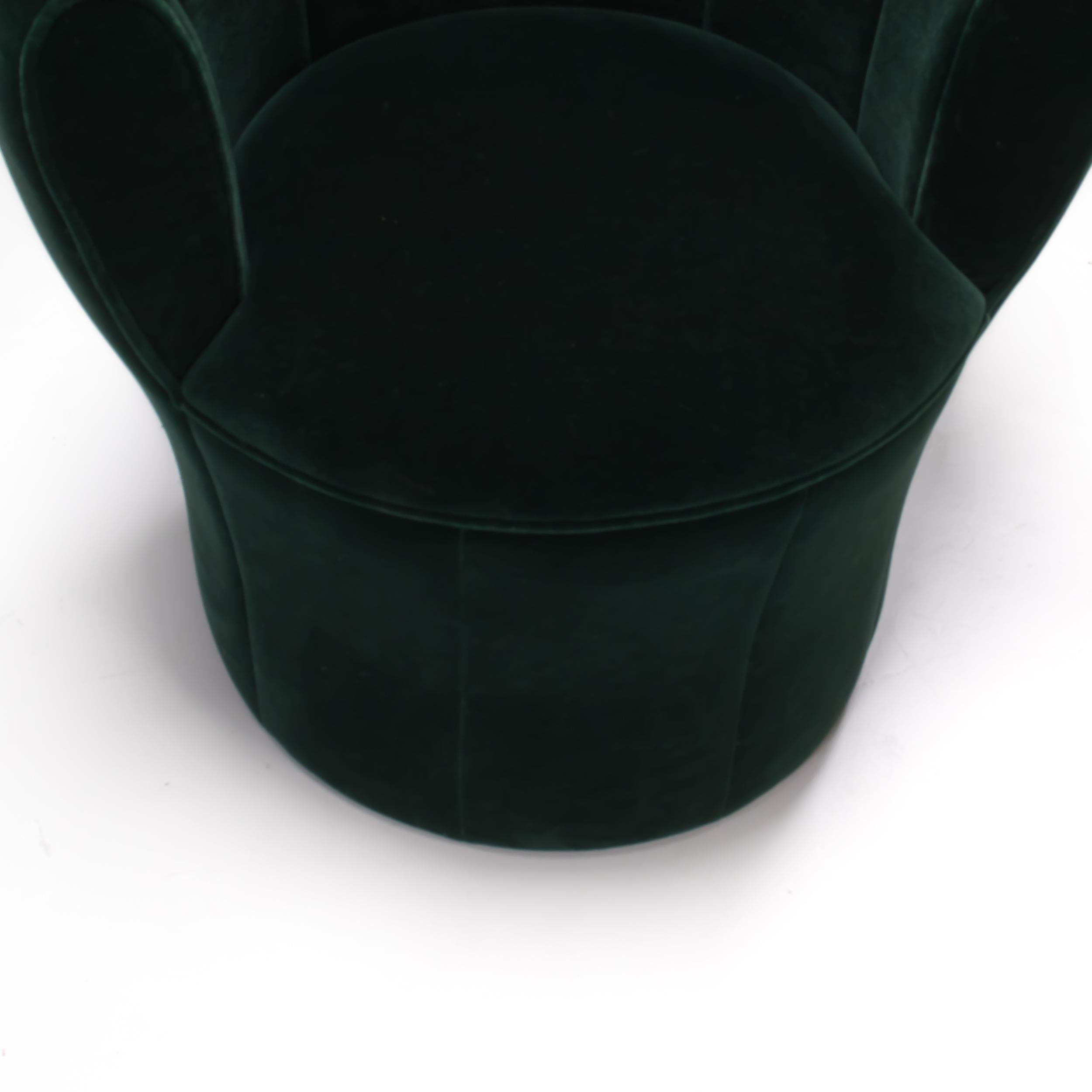 Contemporary Driade by Laudani & Romanelli Green Velvet Lisa Chairs, Set of 2