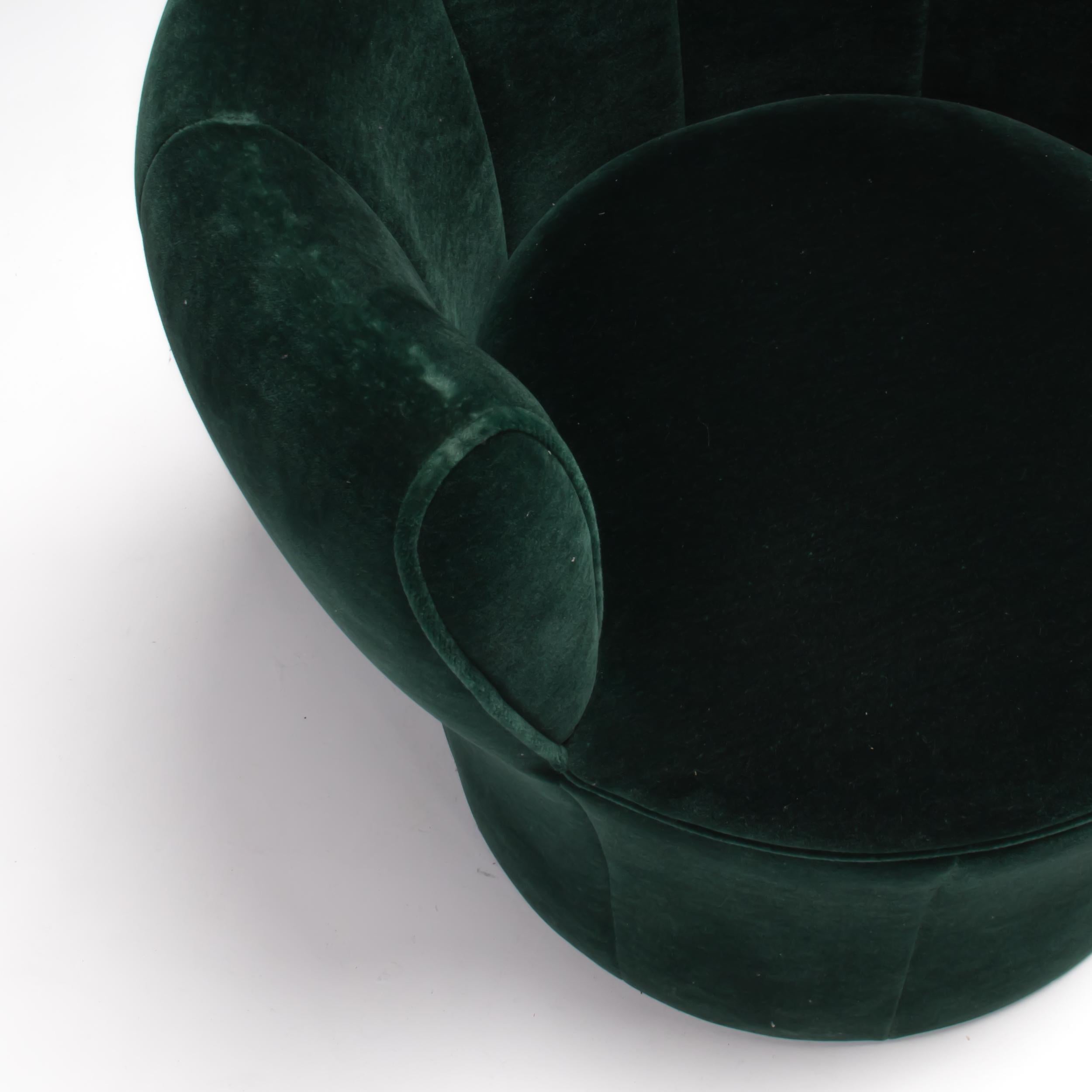 Driade by Laudani & Romanelli Green Velvet Lisa Chairs, Set of 2 In Fair Condition In London, GB