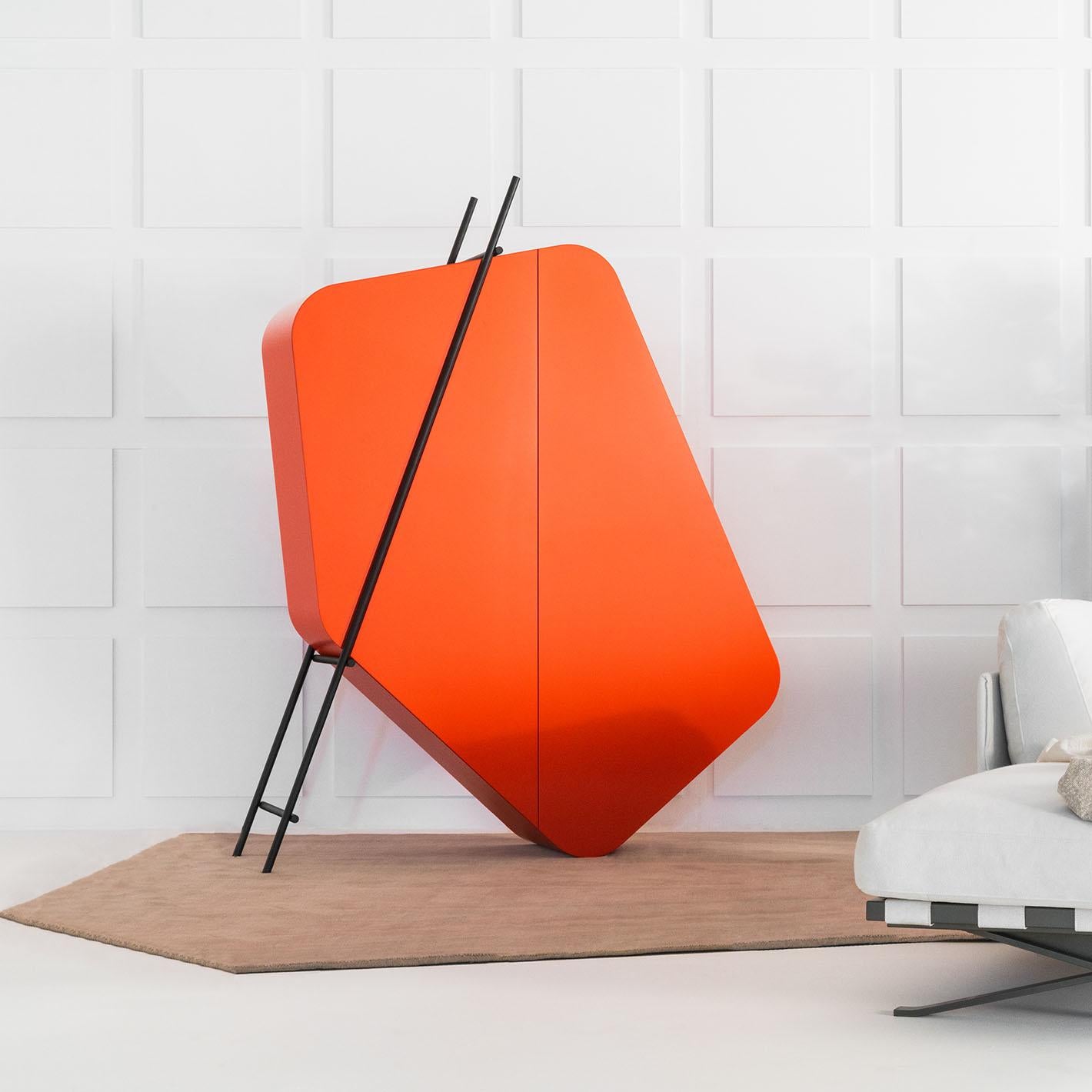 Italian Driade Hidalgo Lacquered – Storage unit by Driadelab - Gradient brick blue For Sale