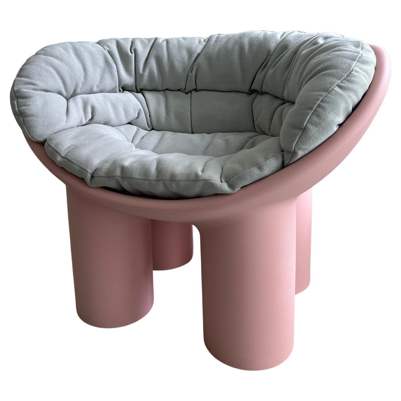 Driade Indoor Pink Roly Poly Lounge Chair with Cushion in STOCK For Sale