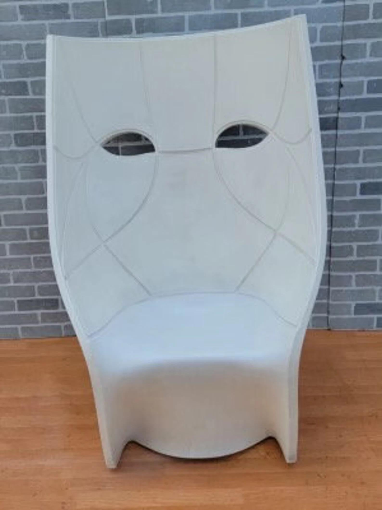 Postmoderne Fauteuil monobloc en polyéthylène blanc Driade Nemo