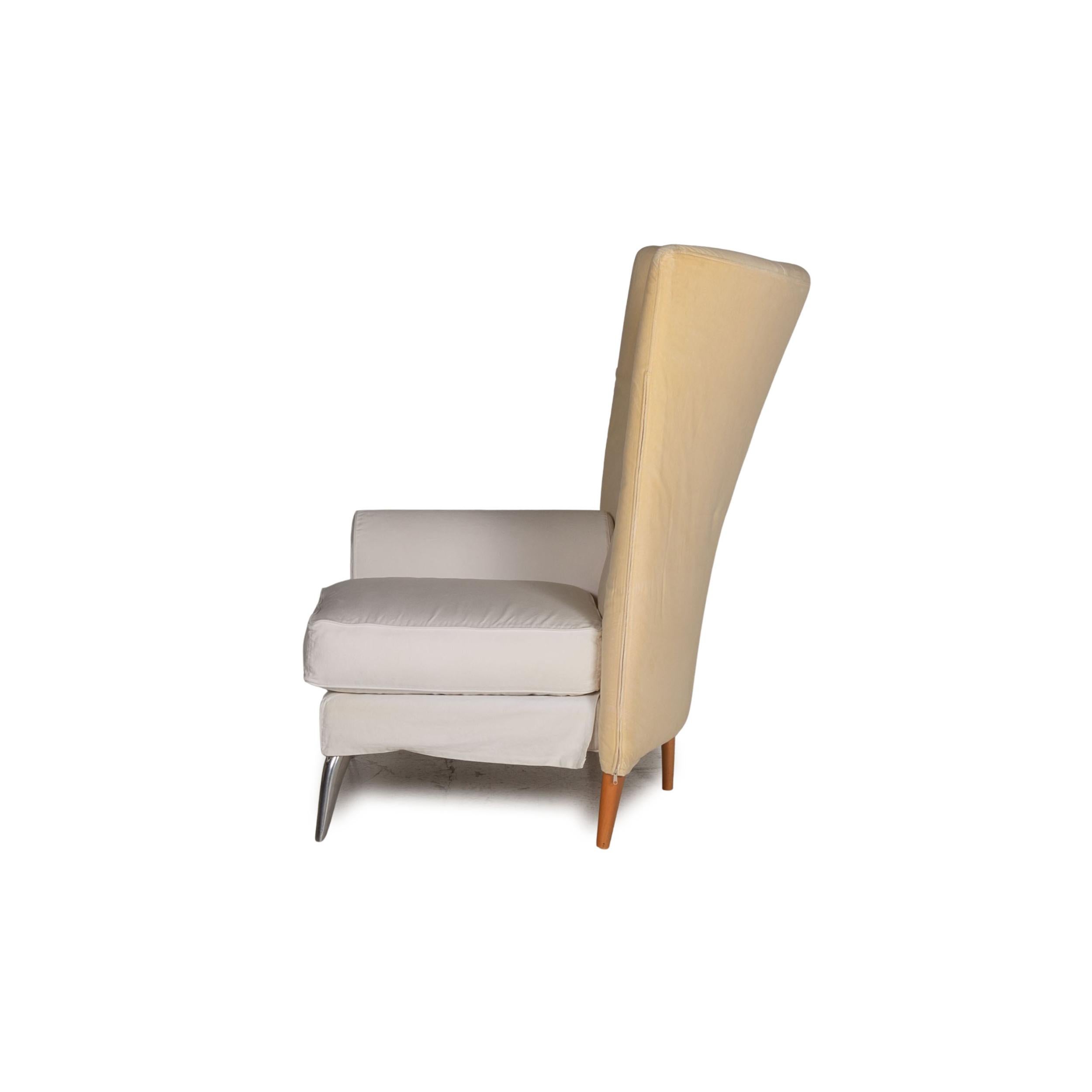 Driade Royalton Fabric Armchair Beige by Philippe Starck For Sale 1
