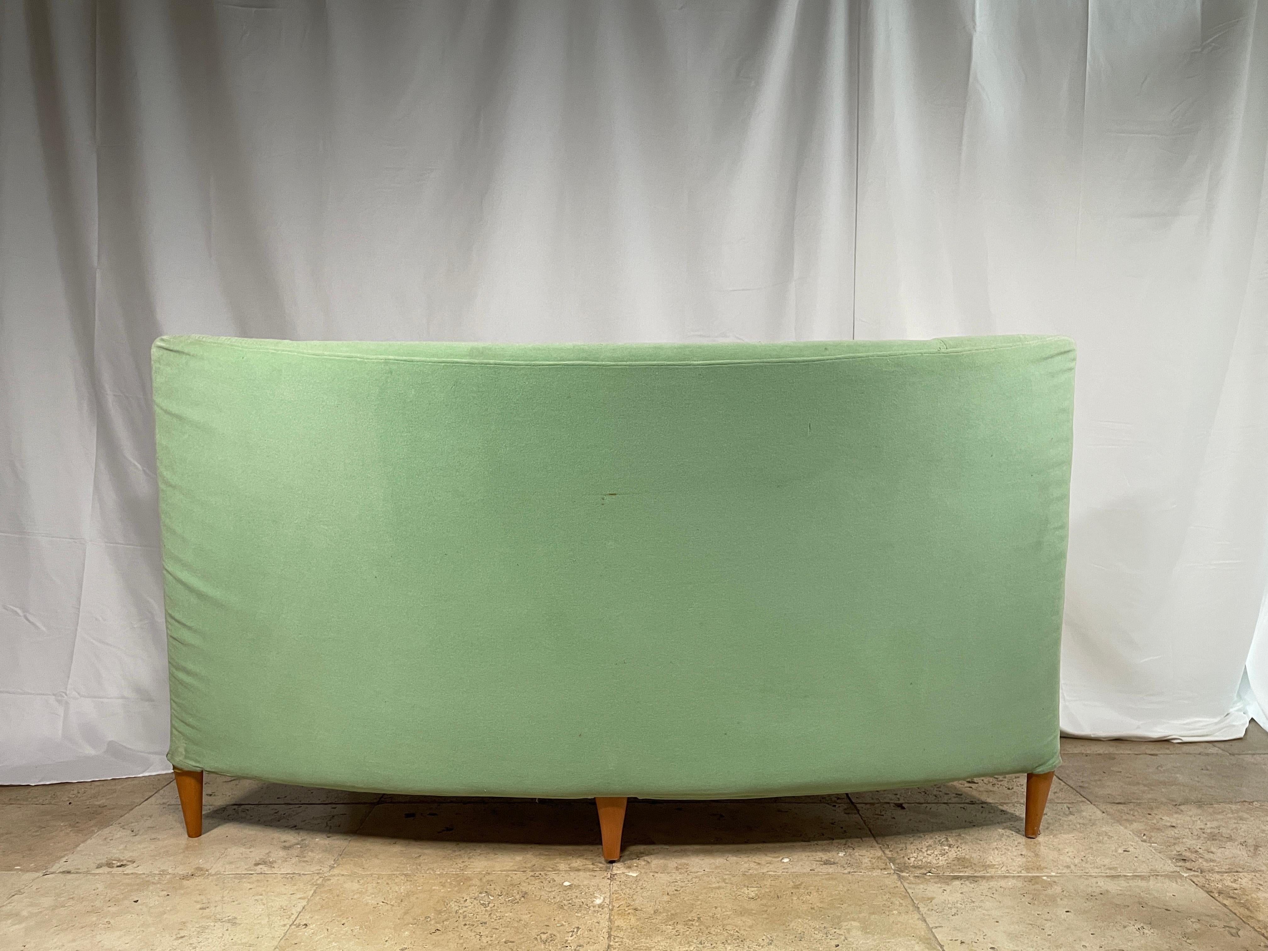 Driade Royalton Fabric Sofa Green and Grey Two-Seater Couch by Philippe Starck 1