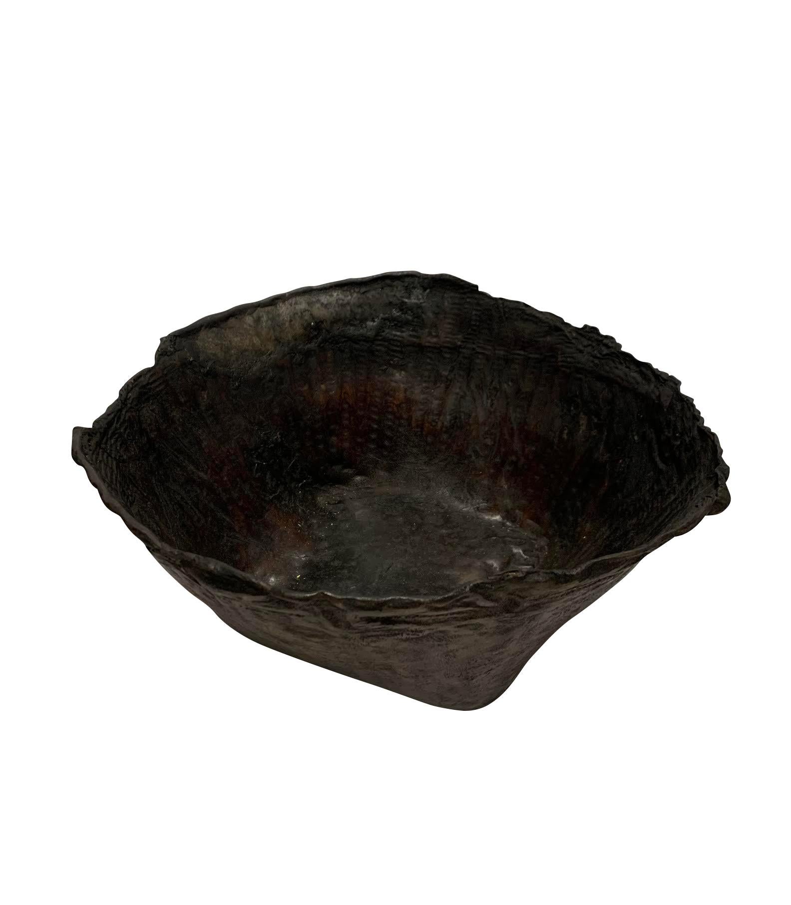 1940's Borneo bowl made from dried buffalo skin.
Stretched and formed in shape of large bowl.
Larger size available (S6574)