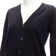 DRIES VAN NOTEN 100% merino wool black buttoned cardigan L