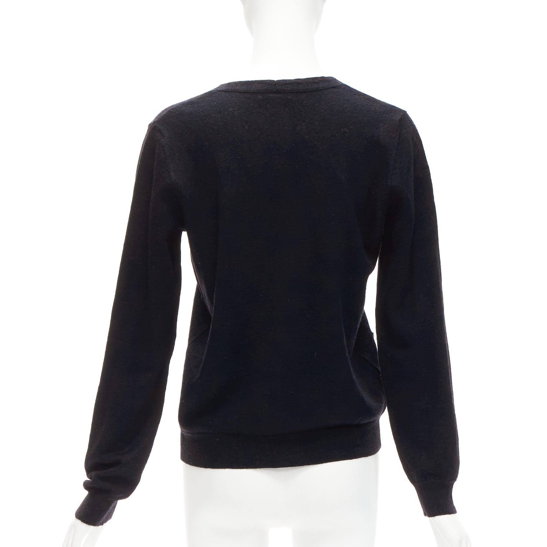 DRIES VAN NOTEN 100% Merinowolle schwarze Strickjacke mit Knopfleiste L im Angebot 1