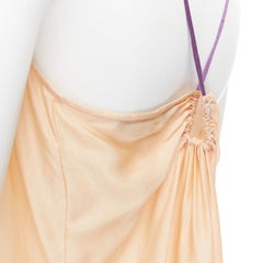 DRIES VAN NOTEN 100% silk beige purple dip dye hem slip vest top M