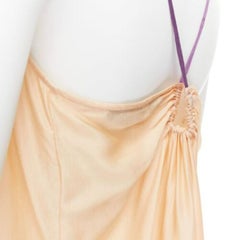 DRIES VAN NOTEN 100% silk beige purple dip dye hem slip vest top M