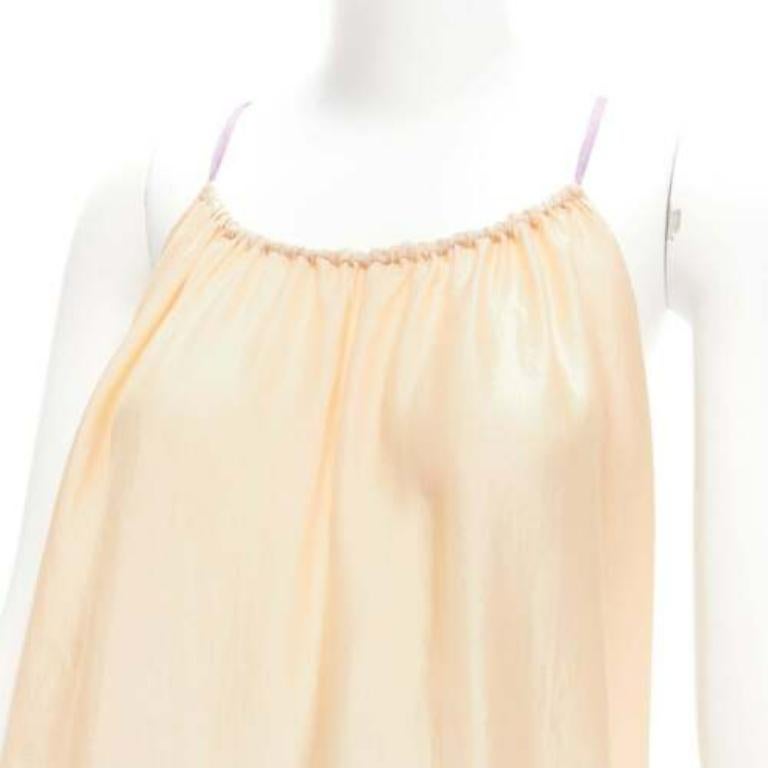 DRIES VAN NOTEN 100% silk beige purple dip dye hem slip vest top M 2
