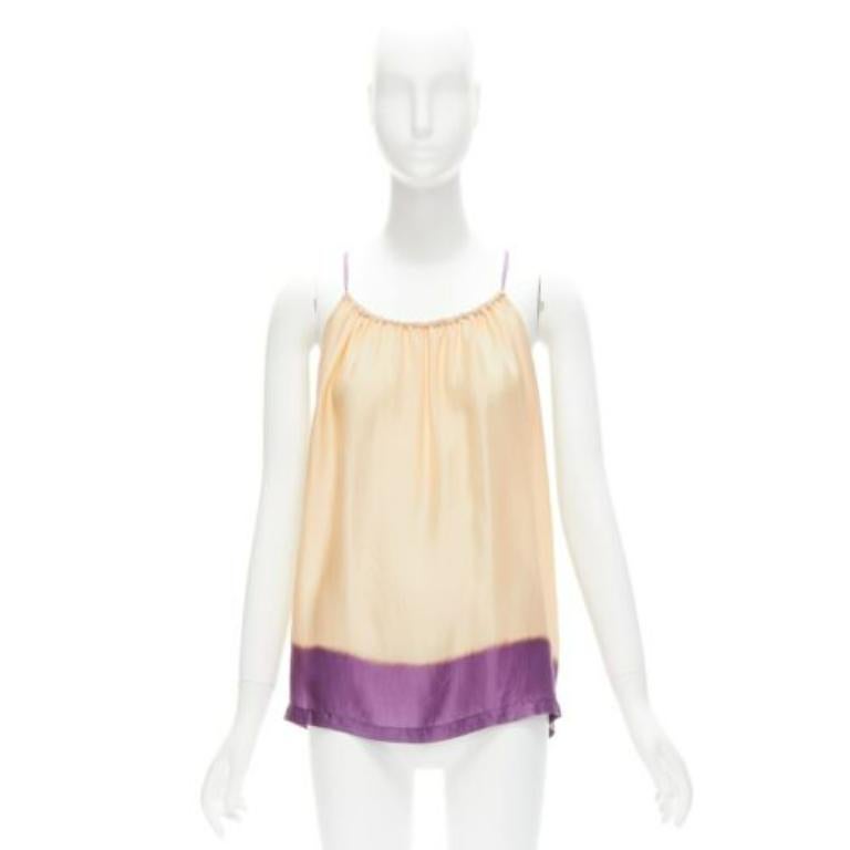 DRIES VAN NOTEN 100% silk beige purple dip dye hem slip vest top M 4