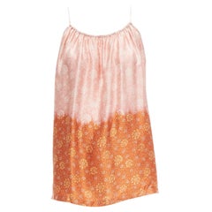 DRIES VAN NOTEN 100% Seide rosa braun floral dip dye slip vest top M