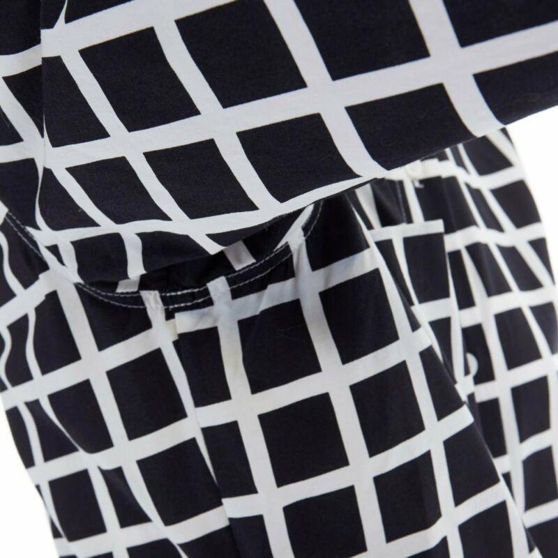 DRIES VAN NOTEN 2009 Runway black white checked wrap bustle knot dress FR36 S 5