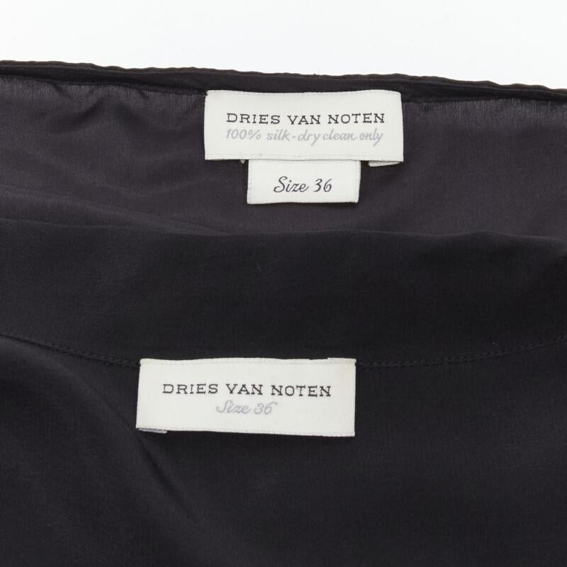 DRIES VAN NOTEN 2012 vestido dorado con bordado de grulla oriental FR36 S en venta 5