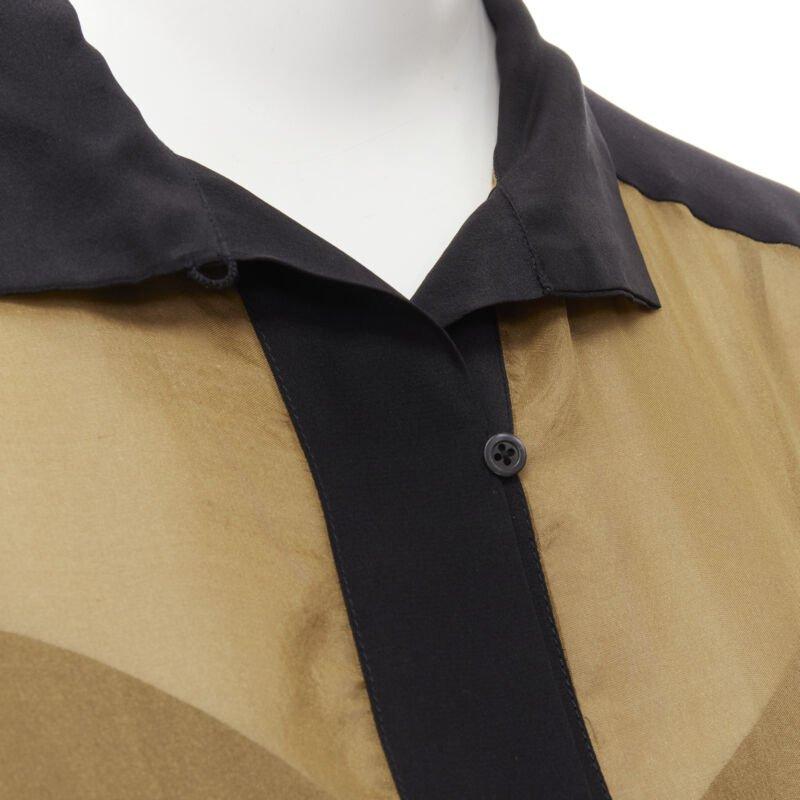 DRIES VAN NOTEN 2012 vestido dorado con bordado de grulla oriental FR36 S en venta 2