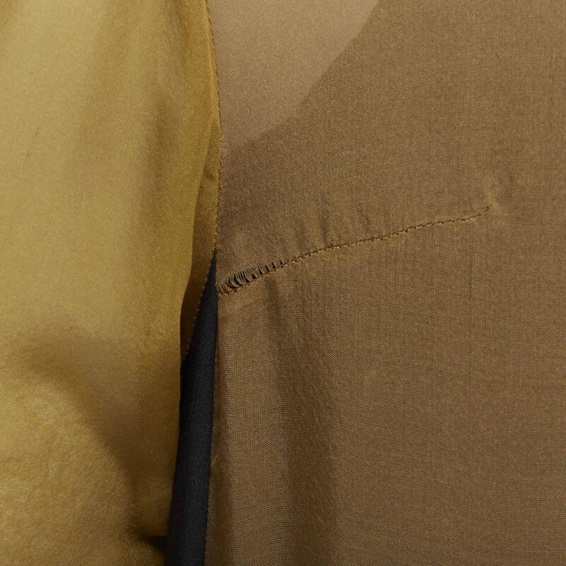 DRIES VAN NOTEN 2012 vestido dorado con bordado de grulla oriental FR36 S en venta 4