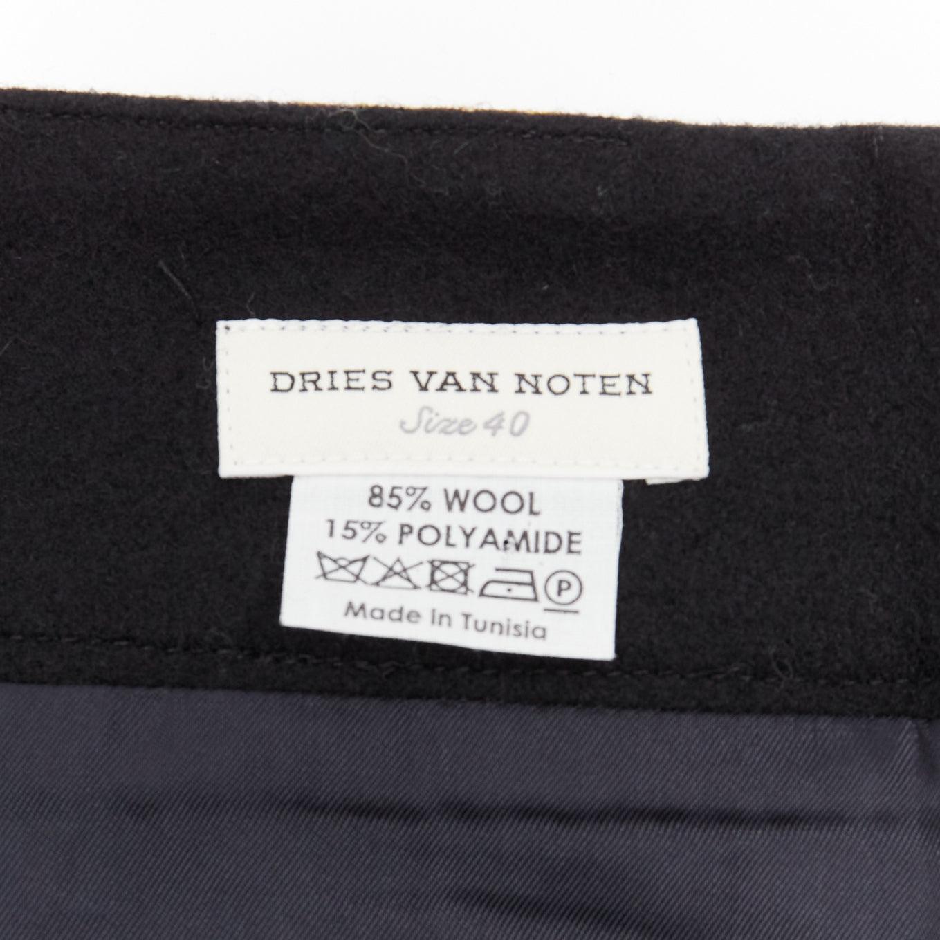 DRIES VAN NOTEN 2012 Runway oriental dragon colorblocked wool blend skirt FR40 L For Sale 4