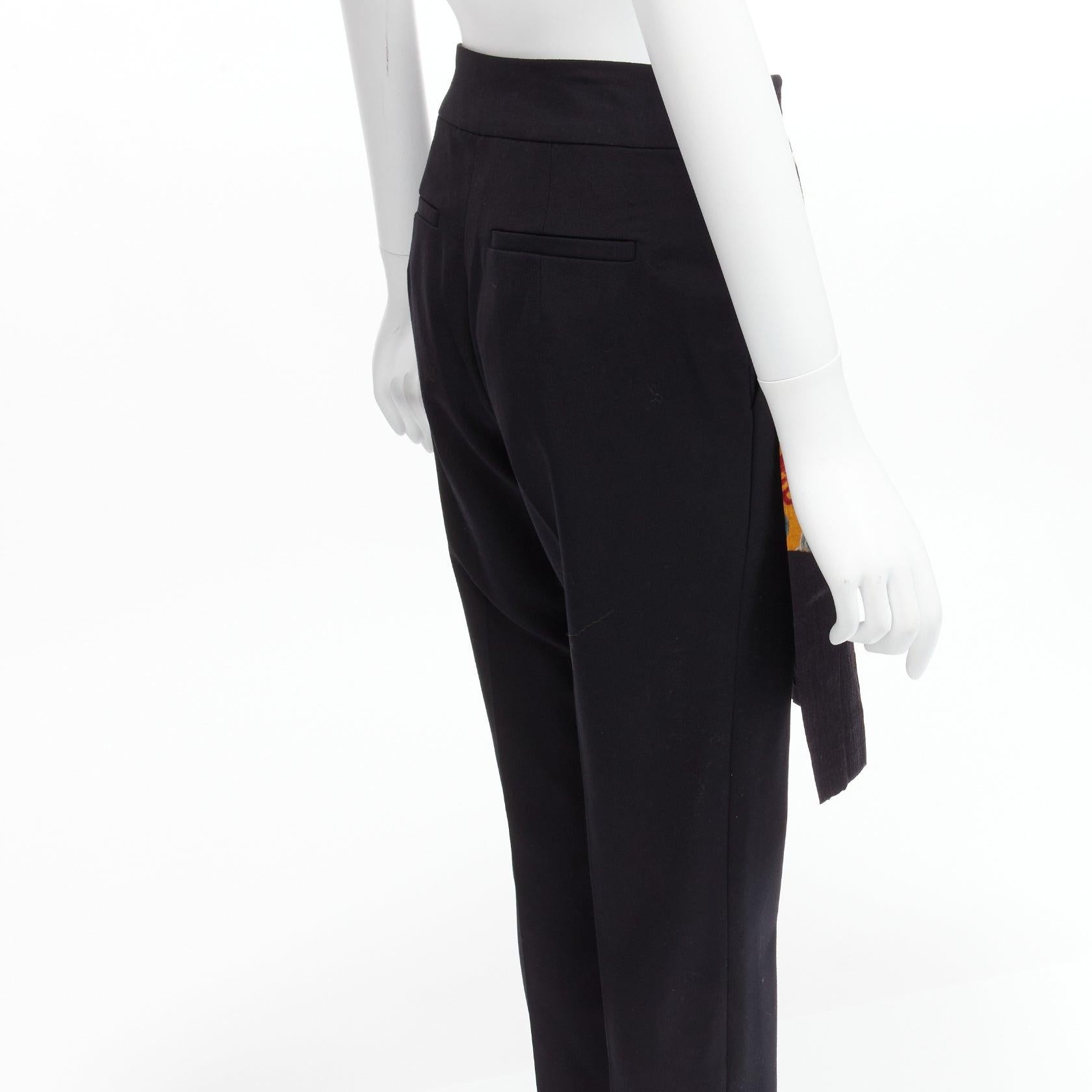 DRIES VAN NOTEN 2012 Runway  Yellow chinese dragon pleated kilt trousers FR36 S For Sale 3