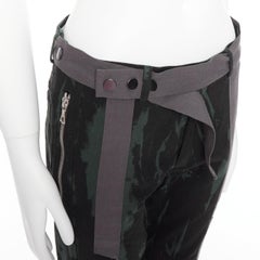 DRIES VAN NOTEN 2014 Runway  green black grey tie dye print bondage biker jeans