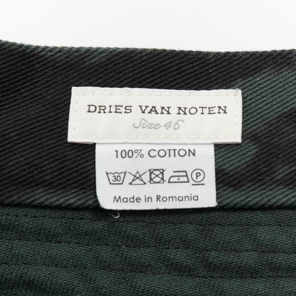 Pasarela DRIES VAN NOTEN 2014  vaqueros biker verde negro gris estampado tie dye bondage en venta 3