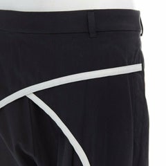 DRIES VAN NOTEN 2015 crossover piping drop crotched trousers FR42 36"