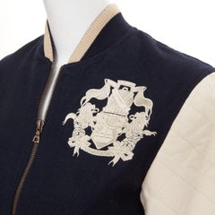 DRIES VAN NOTEN 2015 Runway embroidered linen wool varsity bomber jacket IT42 M