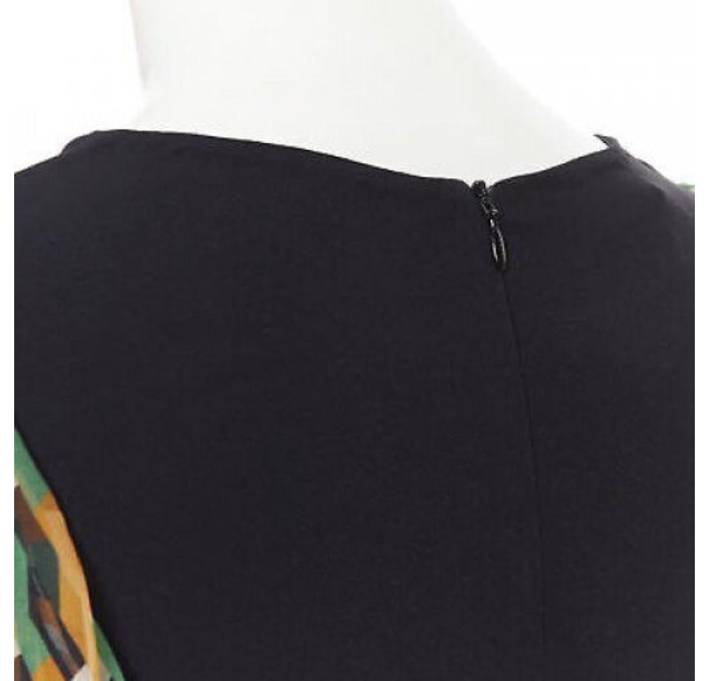 Dries van Noten 2017 in seta nera arancione con top geometrico a strati FR38 S in vendita 4