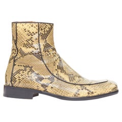 DRIES VAN NOTEN 2018 Runway trim snake effect square toe ankle boots EU43