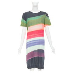 DRIES VAN NOTEN 2021 Len Lye Runway multicolor print shoulder pad tshirt dress S