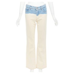 DRIES VAN NOTEN 2023 azul crema ombre dip dye cintura media vaqueros anchos 27"2