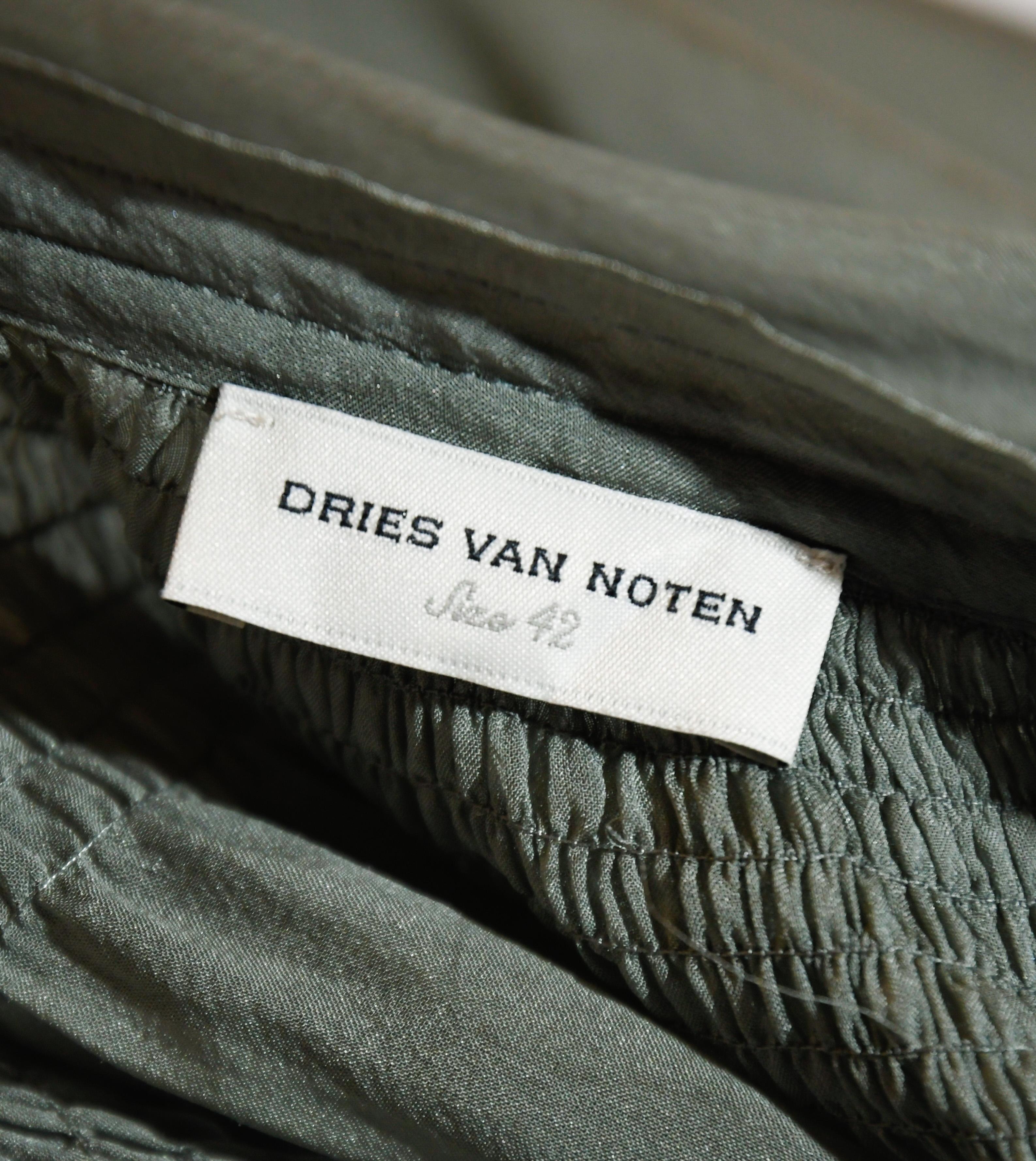 Dries Van Noten 3 pc. Ensemble Green Tunic, Tank Top & Pleated Skirt Set 2