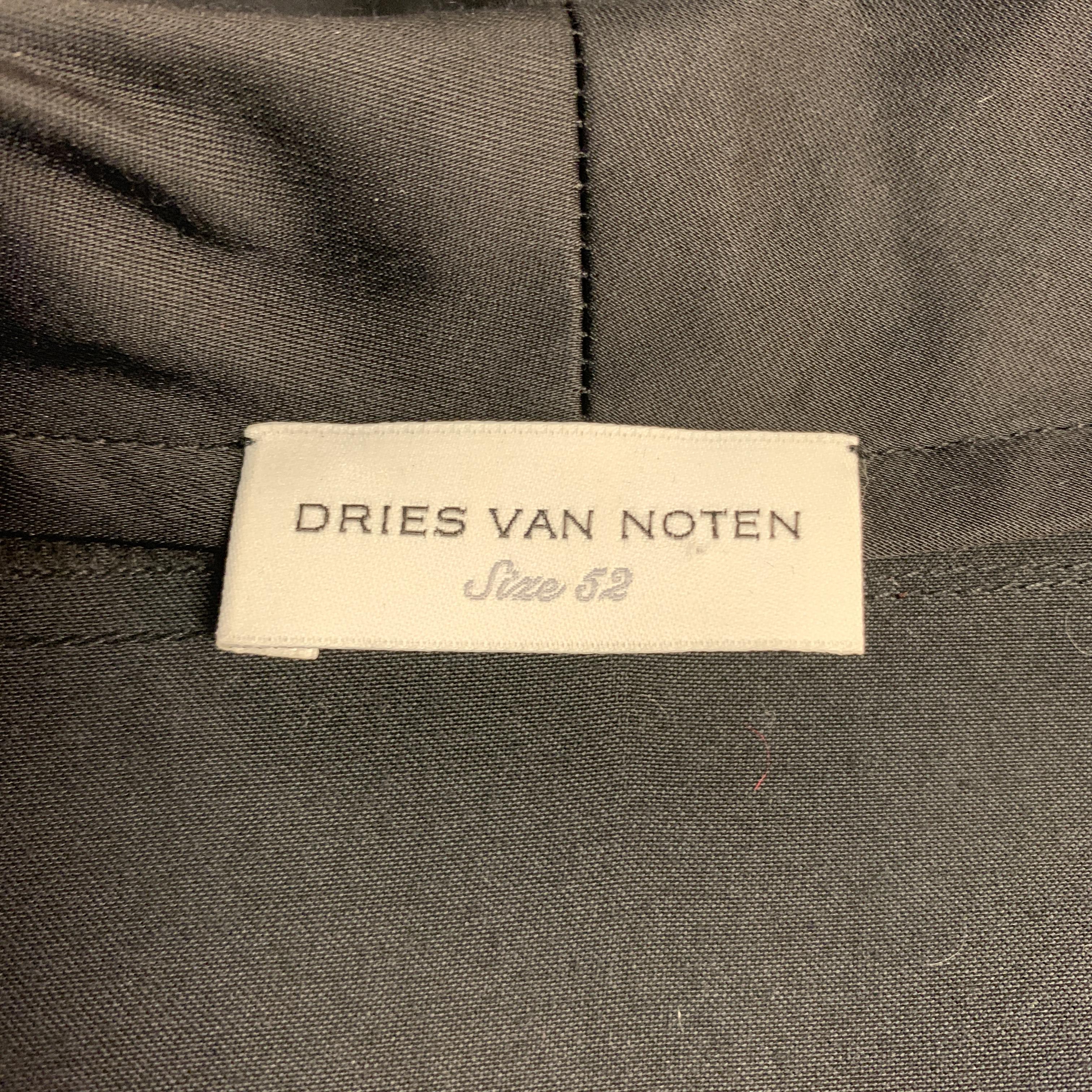 DRIES VAN NOTEN 42 Black Embroidery Viscose Kimono Jacket 2