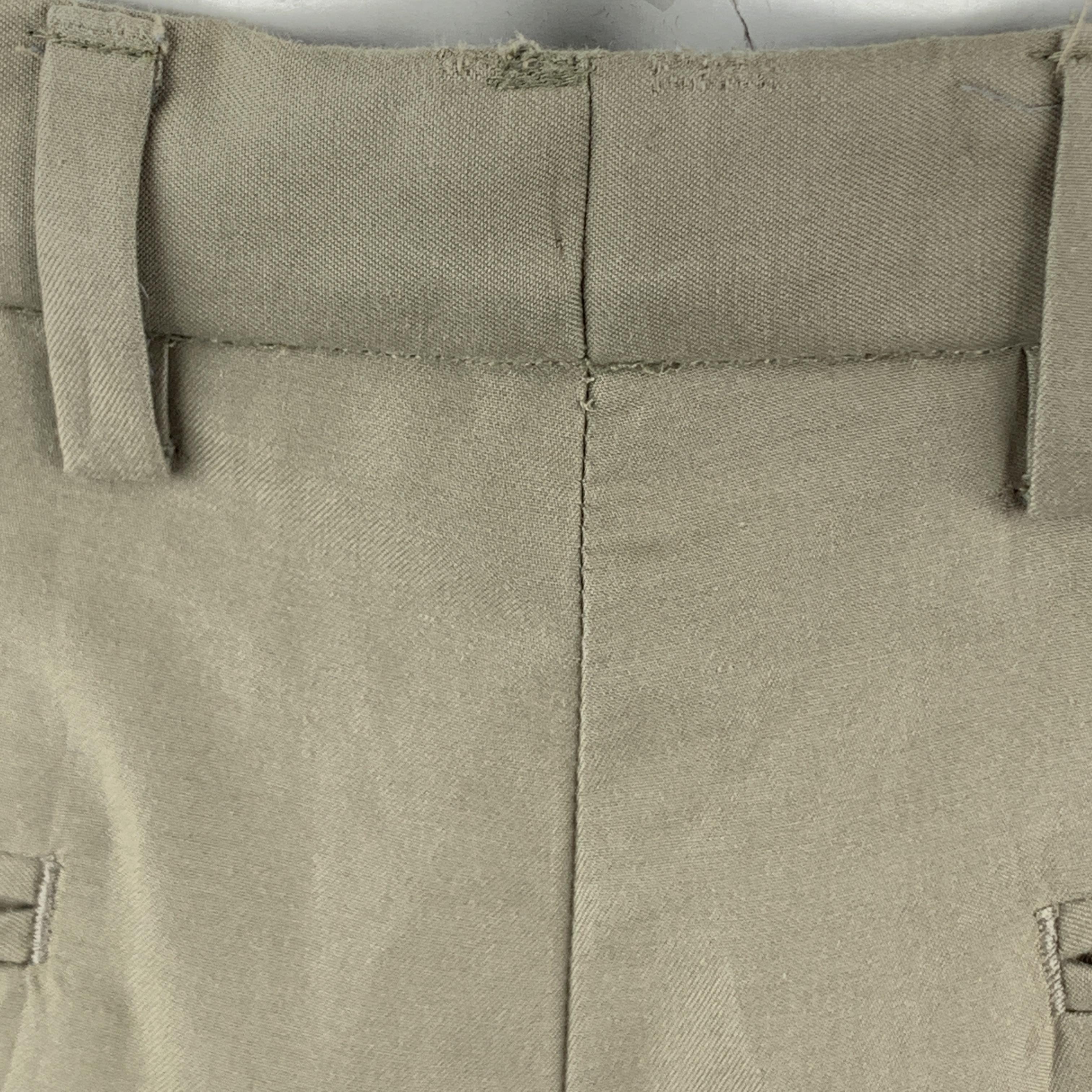 Men's DRIES VAN NOTEN 46 Regular Khaki Cotton Suit