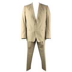 DRIES VAN NOTEN 46 Regular Khaki Cotton Suit