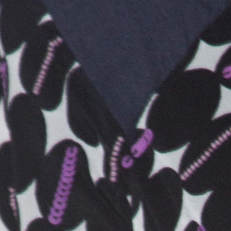 Dries Van Noten Abstract Print Silk Sequinned & Beaded Detail Midi Dress M In Good Condition In Dubai, Al Qouz 2